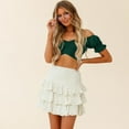 thumbnail image 6 of outfmvch crop tops for women ruffle short sleeve tie up back crop off shoulder womens tops crop tops army green, 6 of 8