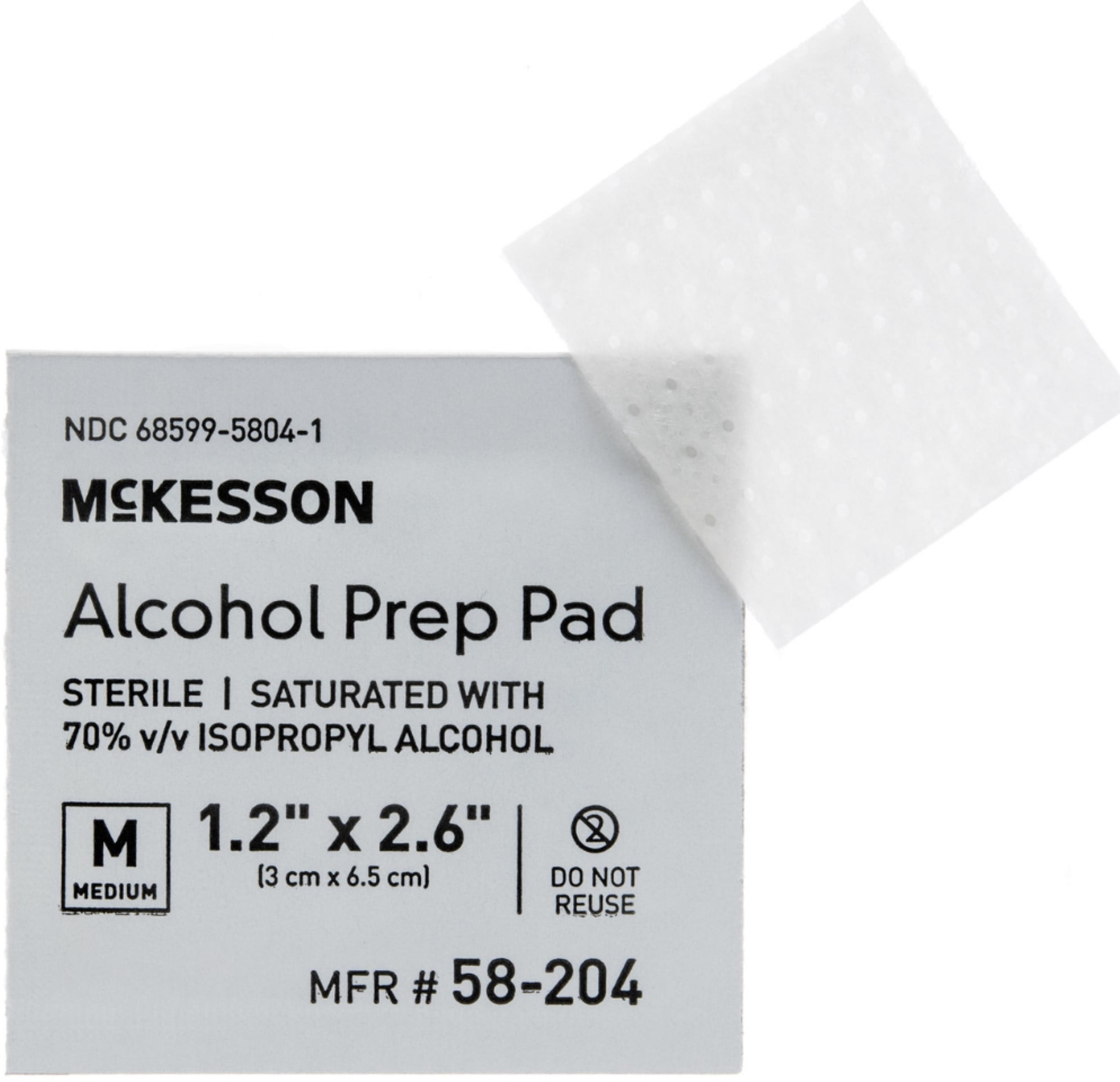 Alcohol Prep Pad McKesson Isopropyl Alcohol 70 Individual Packet Medium