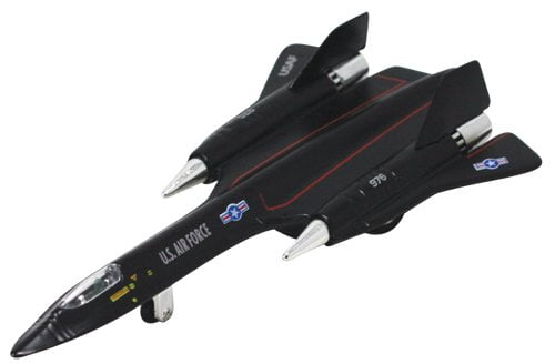 8" Black Air Force SR-71A Blackbird Die Cast Jet Plane Toy Pull Back Action