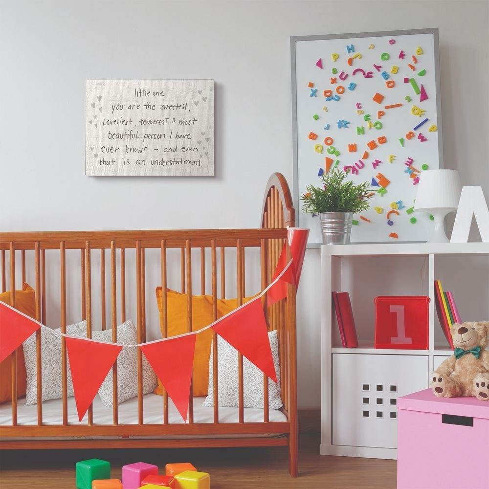 The Kids Room by Stupell Kids Inspirational Word Grey Stars Bedroom Nursery Design Canvas Wall Art by Daphne Polselli