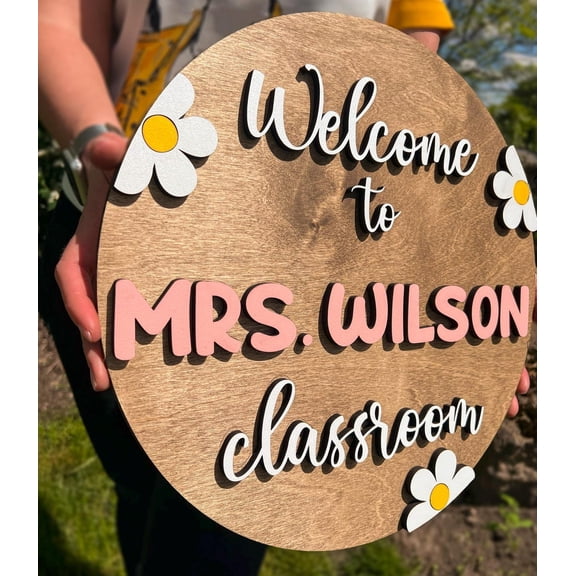 Personalized Teacher Sign – Custom Classroom Door & Desk Signs for Teacher Gifts Appreciation