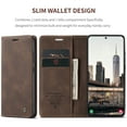 thumbnail image 4 of for Galaxy S22 Wallet Case with [RFID Blocking] Retro Premium PU Leather Flip Folio Strong Magnetic Closure, Kickstand, Card Slots, Flip Book Style Cover For Samsung Galaxy S22,
Coffee, 4 of 10