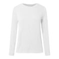 thumbnail image 5 of Women's Autumn Fashion T Shirt Long Sleeve Textured Shirts Fall Crewneck Causal Trendy Tops Athletic Tops for Women Short Sleeve Girls Shirts Long Sleeve Women T Shirt for Summer Womens Top Short, 5 of 6