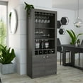 thumbnail image 2 of TUHOME Furniture Montenegro Bar Cabinet with Wine Rack for 5 Bottles, Espresso, 2 of 10
