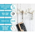 thumbnail image 3 of Comfify Coat Hook Rack, Wall-Mounted, Cast Iron, Deer Antlers Design, Antique White, 3 of 8