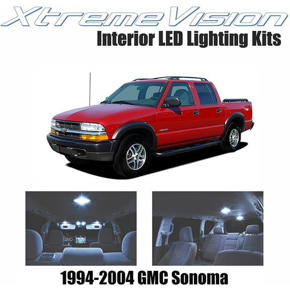 XtremeVision Interior LED for GMC Sonoma 1994-2004 14 Pieces Cool White Interior LED Kit   Installation Tool