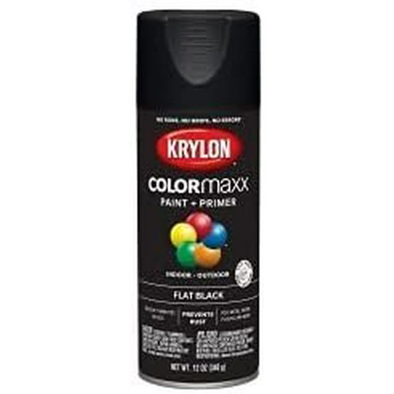 Krylon Diversified Brands K05546007 Krylon COLORmaxx Flat Black - Quantity 6