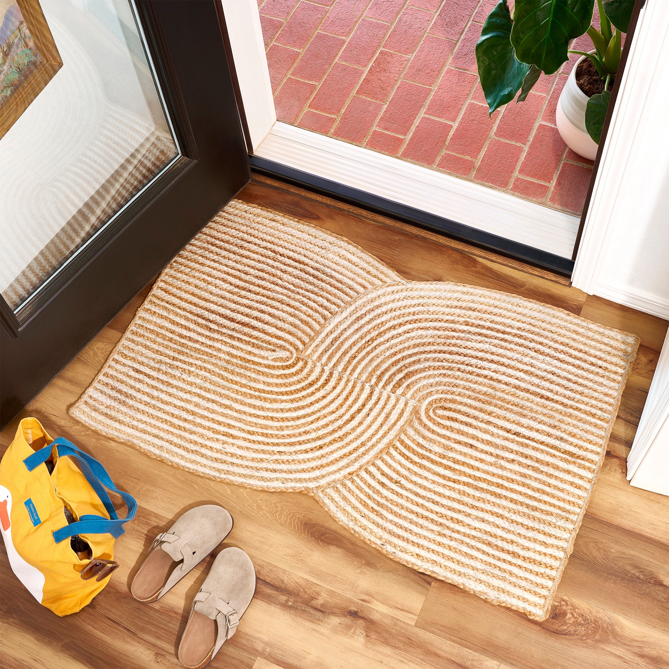 Beautiful Natural Braided Jute Indoor Scatter Rug by Drew Barrymore