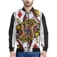 thumbnail image 3 of Chaqueta con estampado de naipes para hombre, chaqueta con cremallera y estampado 3D de póquer, informal, holgada, con cremallera, estilo bomber, 3 of 5