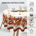 thumbnail image 6 of Fall Round Tablecloth 60 Inch, Autumn Maple Leaves Table Cloth for Rustic Farmhouse Kitchen Decor, Wipeable Polyester Fabric Table Cover for Holiday Party, 6 of 6