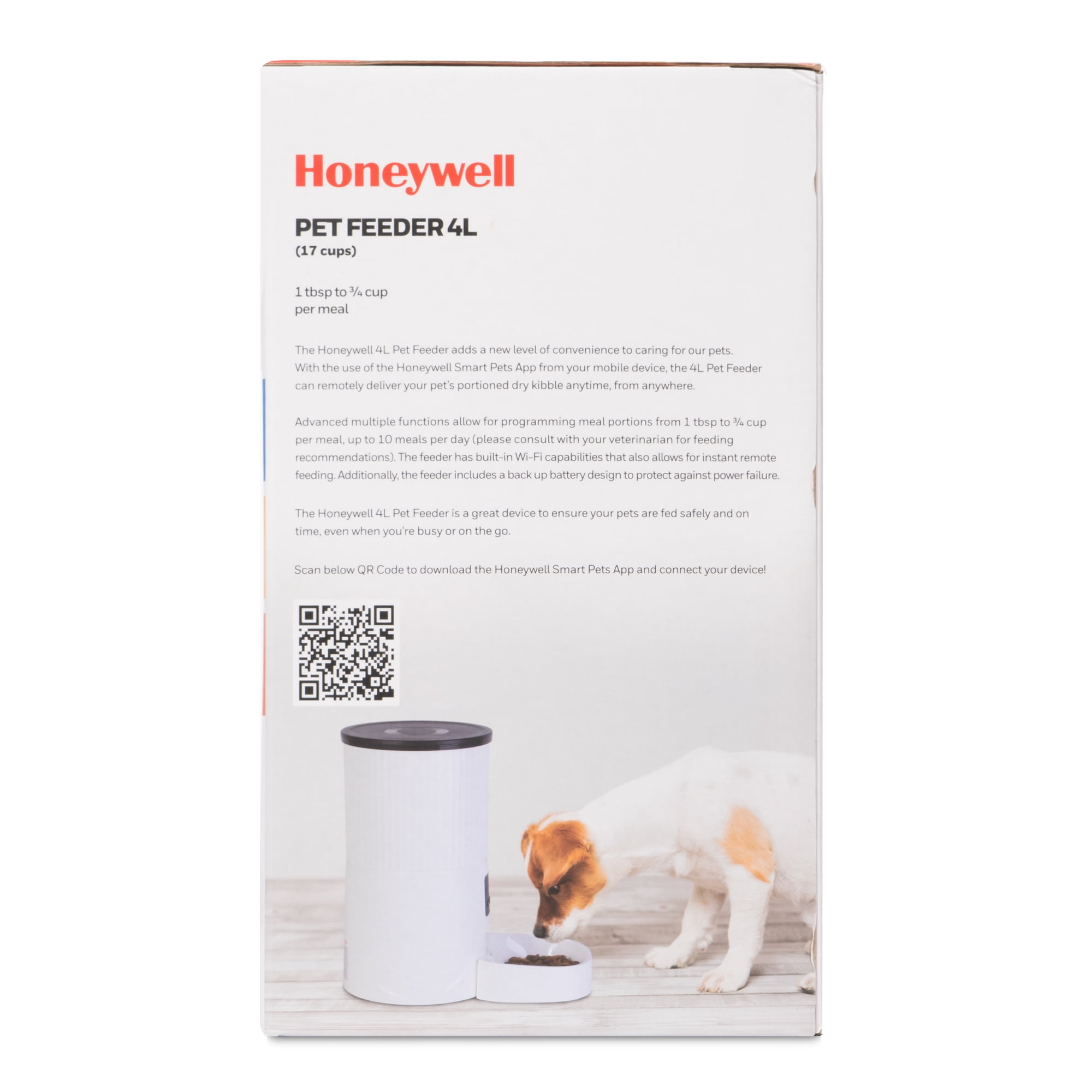 Honeywell Automatic Dog Cat Pet Feeder 4L Remote with Portion Control Program up to 10 Meals a Day or Manually from Your Phone