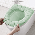 thumbnail image 5 of 4 Pcs Soft Toilet Seat Cover Pad Warmer Stretchable Thicker Washable Cloth,Green, 5 of 8
