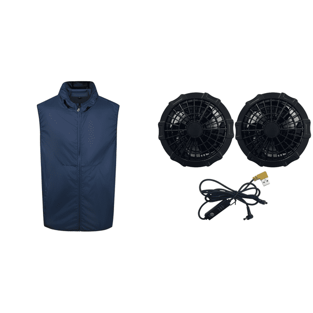 Ropa Verano Aire Acondicionado para Hombres Mujeres Chaleco Enfriador (Dark XL) Azul