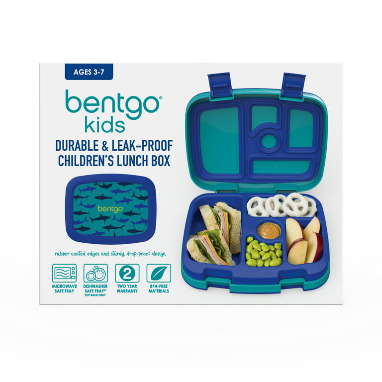  Pawtong Kids Leak-proof Bento Lunch Box with Removable Tritan  Tray, Prints Lunch Food Containers with 4 Compartment, BPA-Free, Dishwasher  Safe, Food-Safe Materials (Blue): Home & Kitchen