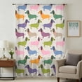 thumbnail image 2 of Colorful Dogs Semi Sheer Curtains Drapes for Living Room, Bedroom, French Doors Window 63 Inches Long, Vintage Cartoon Animals Rod Pocket Chiffon Curtain Drapery Voile Draperies Panel, 2 of 8