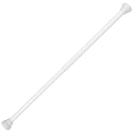 White Plastic Tension Rod for Bathroom Adjustable Length Shower Curtain Rod Fits Various Spaces