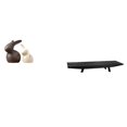 thumbnail image 1 of Juego De Estatuas De Conejo De Porcelana Con Bandeja De Madera, Multiusos, Decoración Rústica De Conejo De Pascua Para Armario, Jardín, Soporte De TV, Decoración Del Hogar, Cuenco Para, 1 of 8
