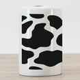 thumbnail image 3 of Cow Print Ceramic Toothbrush Holder, Hide of an Animal Dark Shade Spots Abstract and Plain Style Barnyard Life, Decorative Versatile Countertop for Bathroom, 4.5" X 2.7", Black White, 3 of 4