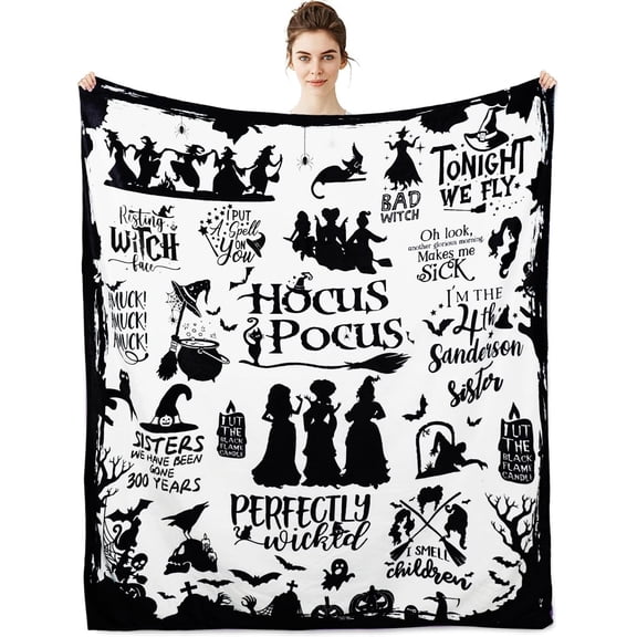 Halloween Blanket,Witch Flannel Throw Blankets, for Kids Women,Halloween Throw Blanket for Couch Sofa Bed Chair Decorations 50 x 60 inches