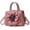 Pink, variant on Womens PU Leather Handbags Purses Top-handle Totes Satchel Shoulder Bag for Ladies with Big flower