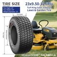 thumbnail image 3 of HORSESHOE FALABELLA 2 New 23x9.50-12 / 23x9.5-12 6PR TURF-KING LAWN MOWER TIRES LRC Heavy Duty Color-Sidewall, 3 of 4