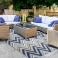thumbnail image 1 of BNM Zig-Zag Indoor Outdoor Area Rug, 7' 10" x 9' 10", Grey, 1 of 8