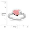 thumbnail image 5 of 925 Sterling Silver Stackable Expressions Polished Pink Enameled Heart Ring Size: 9; for Adults and Teens; for Women and Men, 5 of 5