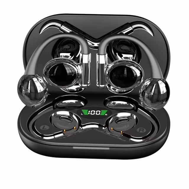 Auriculares inalámbricos Bluetooth 5.3 de oído abierto, micrófono incorporado con ganchos para la oreja, auriculares deportivos impermeables para/compatibles/aplicables a Android iPhone