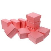 10 Pcs Jewelry Gift Box Accessories Case Present Packaging Pink Paper
