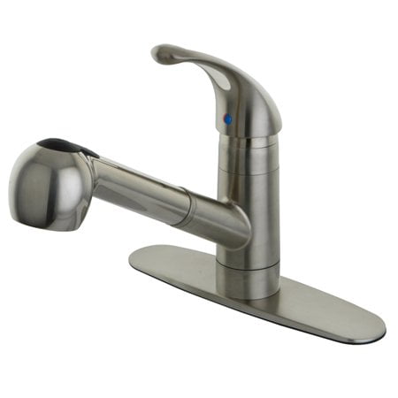 Gourmetier Gsc888Nclsp Robinet de Cuisine à Poignée Unique avec Pulvérisateur Rétractable, Nickel Brossé