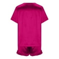 thumbnail image 5 of Yuncity Women Pajama Sets 2 Piece Short Sleeve Crew Neck Silk Satin Sleepwear Loungewear Soft Comfortable Breathable Pjs S-Xxl, 5 of 7