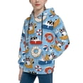 thumbnail image 2 of Picia Dogs With Pool Floats Pattern Youth Hoodie - Warm Pullover Sweatshirt with Kangaroo Pocket, Ideal for Boys and Girls-Medium, 2 of 6