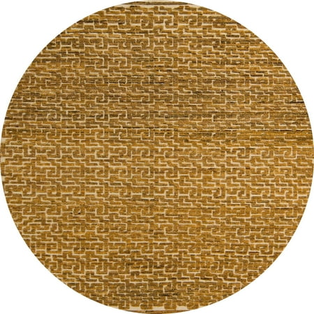 

Ahgly Company Indoor Round Abstract School Bus Yellow Area Rugs 7 Round