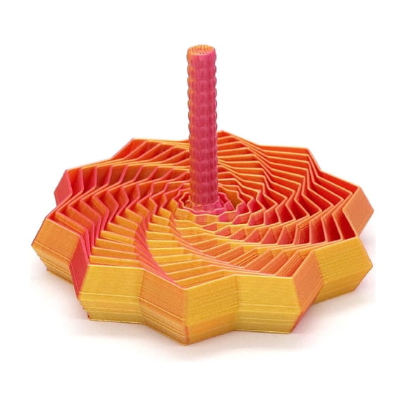3D Printed Expanded Sensory Fidget Star with Handle,Colorful Whirling Spiral Stress Relief Toy, Fidget Star for Kids Adults ADHD Autism,Ideal for Holiday,Christmas,Birthday Gifts-Gold,Large