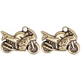 thumbnail image 1 of 2pcs Motorcycle Shape Pendant Funny Key Ring Pendant Hanging Decor Charms Jewelry Making Accessories for Keychain Necklace (Golden), 1 of 6