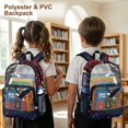 thumbnail image 4 of ZIATUBLES Heavy Duty Clear Backpack 17 Inch, Fabric & PVC Transparent Bookbag with American Liberty Eagle Print, Sturdy See Through Backpack Easy to Clean for Work, School & Stadium, 4 of 7