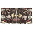 thumbnail image 7 of Yayeee Kitchen Curtains Tier Set of 2 Light Filtering 57"x36" Over Sink Window Panels, Black Chocolate Cakes, 7 of 7