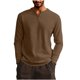 thumbnail image 3 of Camisa de Manga Larga de Ajuste Seco de los Hombres Color Sólido Pullover con Cuello en V para los Hombres, Suelto Ligero Top Transpirable para Deportes, 3 of 7