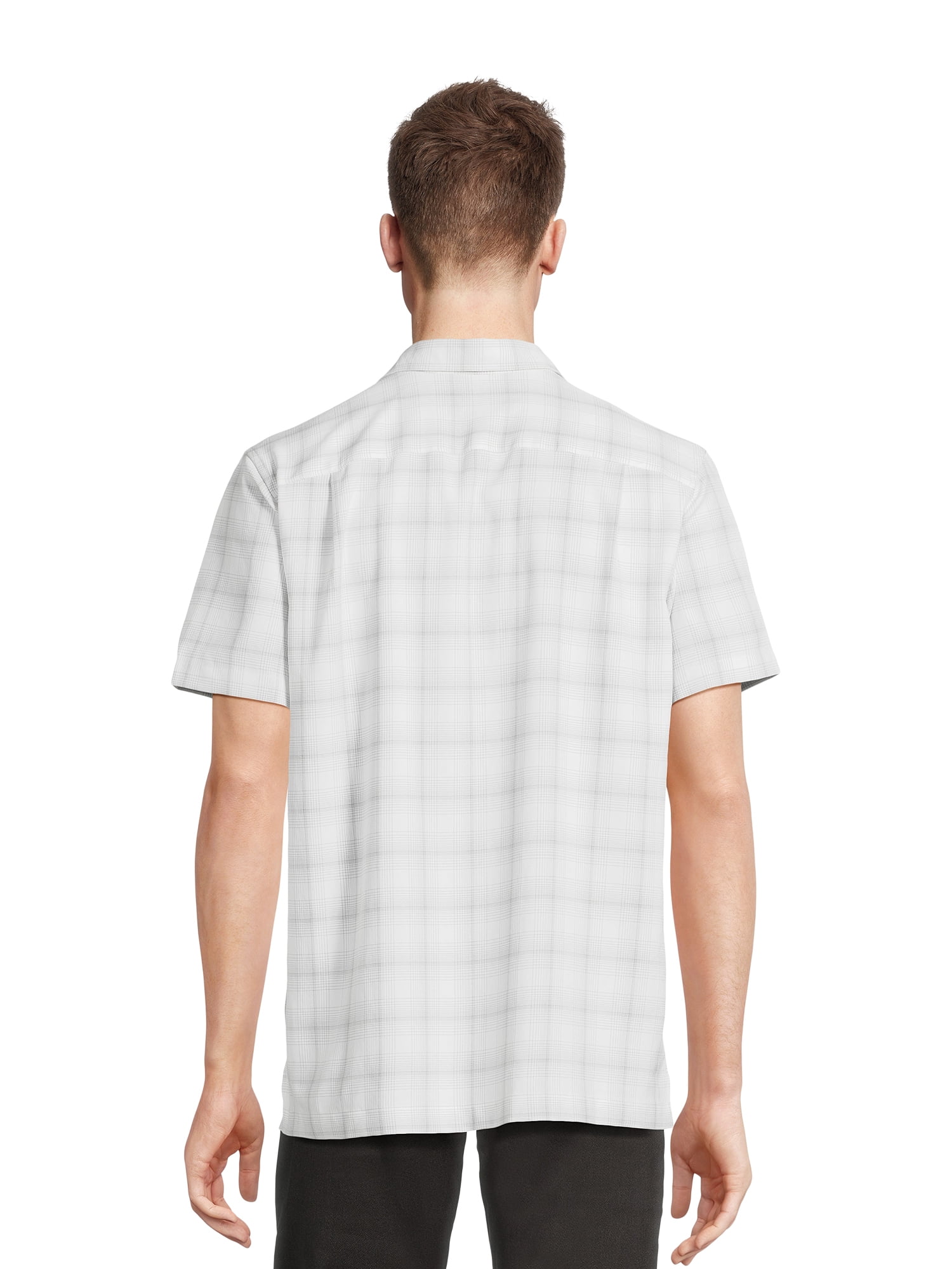 George Men's & Big Men's Microfiber Button-Up Shirt with Short Sleeves, Sizes S-3XL