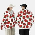 thumbnail image 6 of Balery Hand Drawn Strawberry Men's Women's UPF 50+ Sun Protection Lightweight Hoodie Performance Long Sleeve Shirt for Fishing Running-Medium, 6 of 9