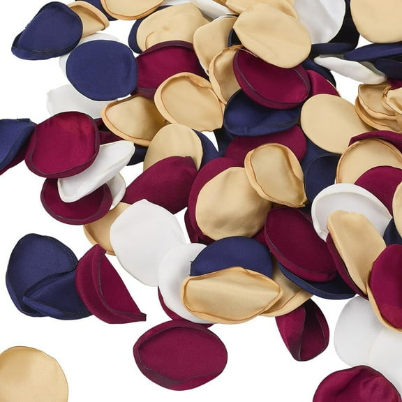200Pcs 4 Colors Rose Petals Burgundy White Blue Silk Artificial Flowers Petals Confetti Dinner Table Centerpieces for Wedding Valentines Romantic Night Bridal Party Home Decorations