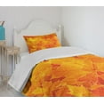 thumbnail image 4 of Ambesonne Fall Quilted Bedspread Set 2 Pcs, Maple Botany Foliage Leaf, Twin Size, Orange Yellow, 4 of 6