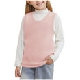 thumbnail image 2 of Tdoqot Girls Tank Tops Fleece Lined- Casual Sleeveless Soft Warm Kids Fall Winter Undershirts Pink Size 4 T, 2 of 9