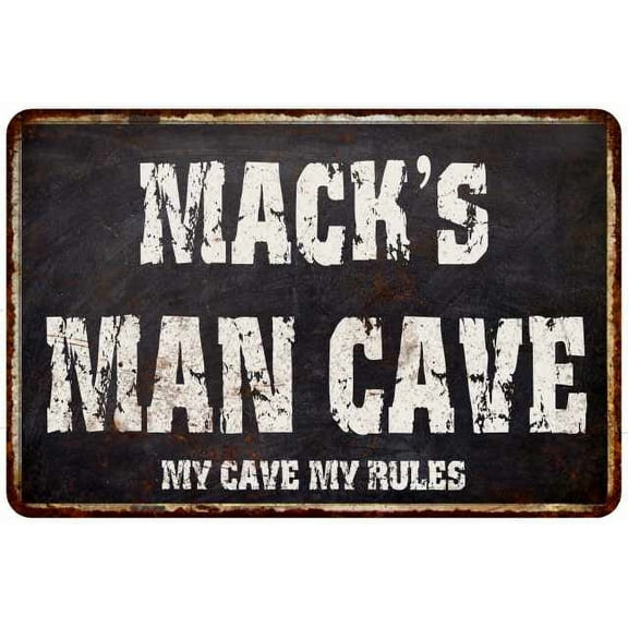 MACK'S Man Cave Black Grunge Sign Home Decor Gift Cave Funny 208120004088