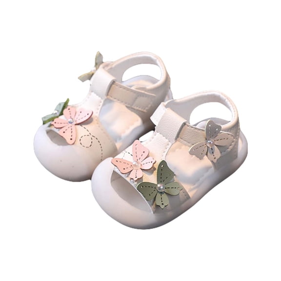 Ruyang Wide Toe Box Sandals for Infant Hollow-out T-Strap Anti-Collision Flats Baby Girls Boys Summer Hook and Loop Soft Sole Shoes