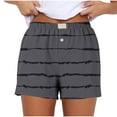 thumbnail image 1 of WRKEKC Womens Summer Shorts Print Stretch Gradient Print Button Strip Shorts with Fashion Style for Women, 1 of 4