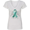thumbnail image 3 of Inktastic Hope-ovarian Cancer Awareness Women's V-Neck T-Shirt, 3 of 5