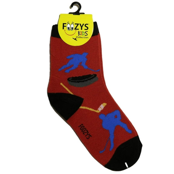 Foozys Kids Boys Fun Hockey - Crazy Funny Cool Colorful Crew Socks