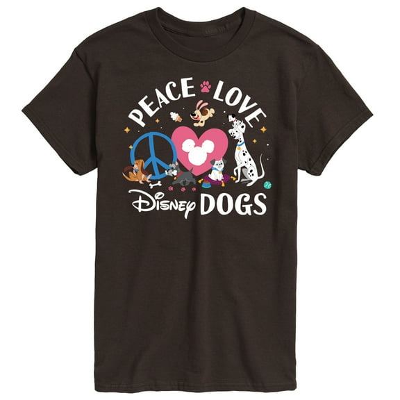 Disney Classics - Cats & Dogs - Peace Love Disney Dogs - Men's Short Sleeve Graphic T-Shirt