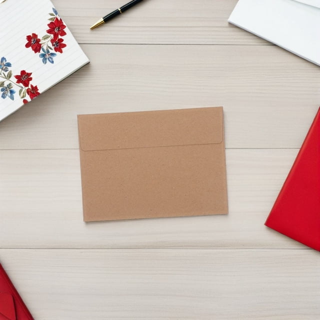 SOPOTUTU 60Pcs Self Seal Kraft Paper Envelopes Light Brown for Wedding Invitations and Greeting Cards